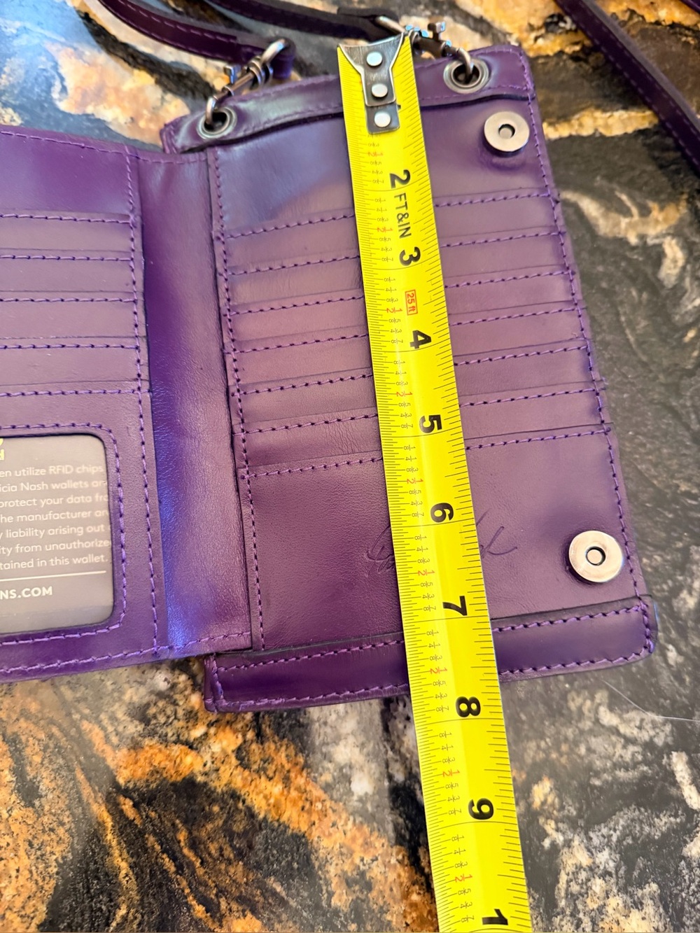 Patricia Nash Leather Daphne Phone Crossbody Acai NWT - Picture 8 of 13